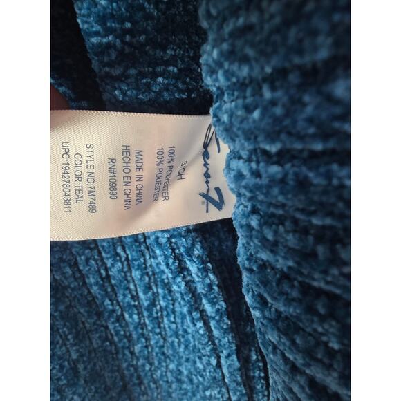 Seven7 Chenille Cardigan S Womens Blue Long Sleeve Open Front Super Soft - Picture 5 of 6